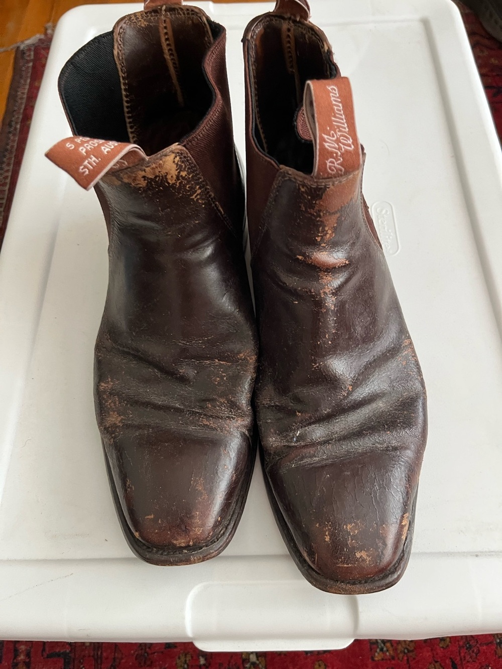 R.M. Williams Dark Brown Leather Chelsea Boots